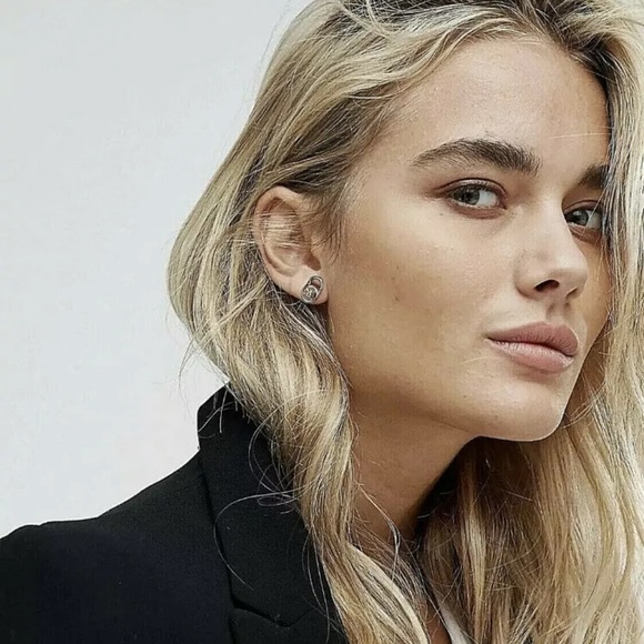 NEW MICHAEL KORS ASTOR LOCK ROSE GOLD-TONE CRYSTAL PAVE' EARRINGS MSRP $95.00 - Picture 2 of 6